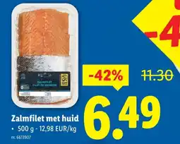 Lidl Zalmfilet met huid aanbieding