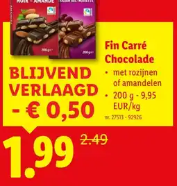 Lidl Fin Carré Chocolade aanbieding