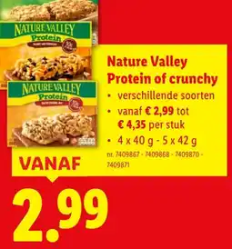 Lidl Nature Valley Protein of crunchy aanbieding