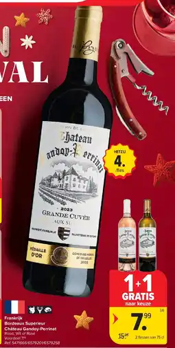 Carrefour Frankrijk Bordeaux Supérieur Château Gandoy-Perrinat aanbieding