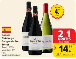 Carrefour Spanje Catalunya Sangre de Toro Torres aanbieding