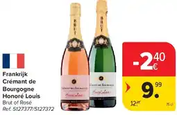 Carrefour Frankrijk Crémant de Bourgogne Honoré Louis aanbieding