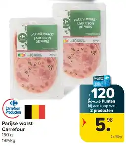Carrefour Parijse worst Carrefour aanbieding