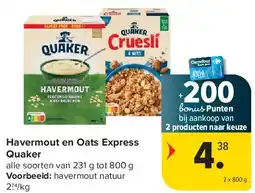 Carrefour Havermout en Oats Express Quaker aanbieding