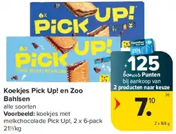Carrefour Koekjes Pick Up! en Zoo Bahlsen aanbieding