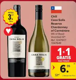 Carrefour Chili Casa Solis Reserva Chardonnay of Carménère aanbieding