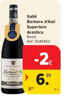 Carrefour Italië Barbera d’Asti Superiore Araldica aanbieding