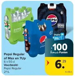 Carrefour Pepsi Regular of Max en 7Up aanbieding
