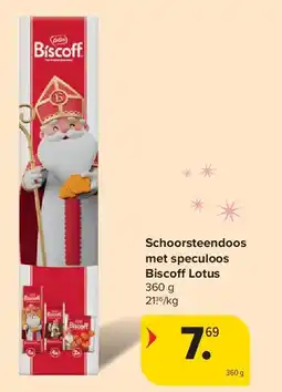 Carrefour Schoorsteendoos met speculoos Biscoff Lotus aanbieding
