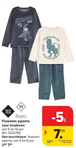 Carrefour Fluwelen pyjama voor kinderen aanbieding