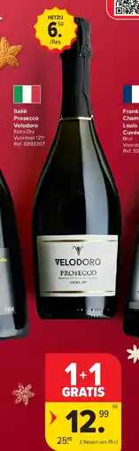Carrefour Italië Prosecco Velodoro aanbieding