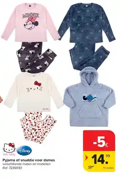 Carrefour Pyjama of snuddie voor dames aanbieding