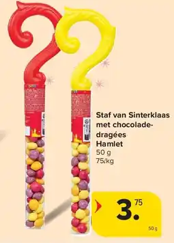 Carrefour Staf van Sinterklaas met chocoladedragées Hamlet aanbieding