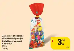 Carrefour Zakje met chocolade sinterklaasfi guurtjes individueel verpakt Carrefour aanbieding