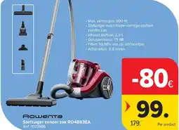 Carrefour Stofzuiger zonder zak RO4B63EA aanbieding