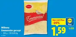 Lidl Milbona Emmentaler geraspt aanbieding