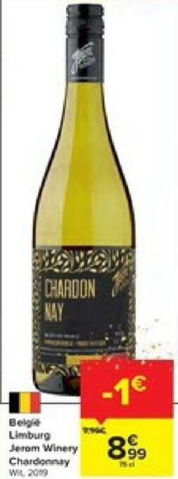Carrefour Belgie Limburg Jerom Winery Chardonnay aanbieding