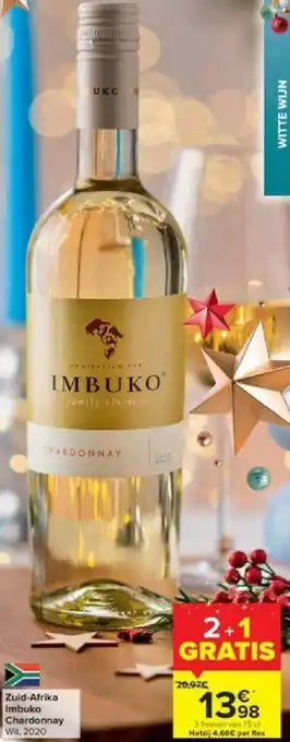 Carrefour Zuid-Afrika Imbuko Chardonnay aanbieding