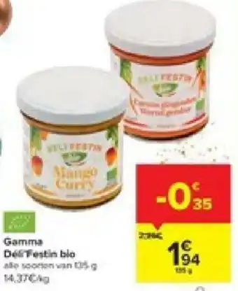 Carrefour Gamma Deli'Festin bio 135g aanbieding