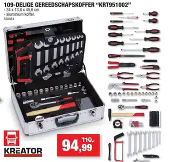 Hubo 109-Delige Gereedschapskoffer KRT951002 aanbieding
