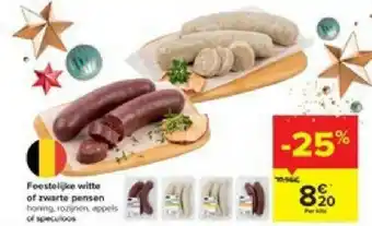 Feestelijke witte of zwarte pensen