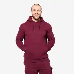Decathlon Fitness hoodie voor heren bordeaux aanbieding