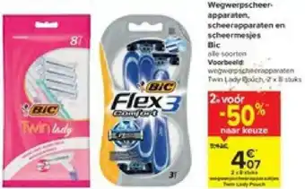 Carrefour Wegwepscheer apparaten, scheerapparaten en scheermesjes aanbieding
