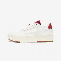 Decathlon Damessneakers CJ80 platform wit bordeaux aanbieding