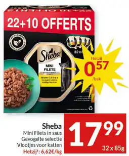 Intermarché Sheba Mini Filets in saus Gevogelte selectie Vlootjes voor katten aanbieding