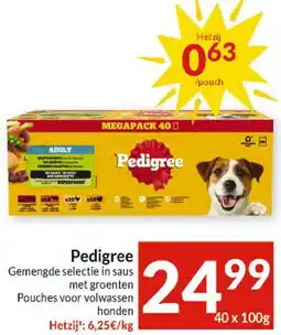 Intermarché Pedigree Gemengde selectie in saus met groenten Pouches voor volwassen aanbieding