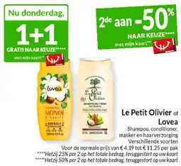 Intermarché Le Petit Olivier of Lovea Shampoo, conditioner, masker en haarverzorging aanbieding