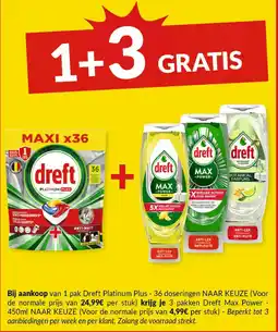 Intermarché Dreft platinum plus + Dreft max power aanbieding