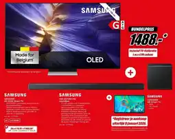 MediaMarkt Samsung QE55590F 4K OLED Smart TV + HW-QS700F/XN Soundbar + 32H5000G HD Smart TV aanbieding