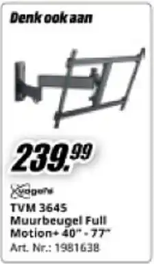 MediaMarkt TVM 3645 Muurbeugel Full Motion+40-77 Art. Nr.: 1981638 aanbieding