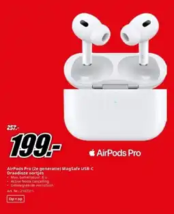 MediaMarkt AirPods Pro (2e generatie) MagSafe USB-C Draadloze oortjes aanbieding