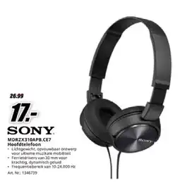 MediaMarkt Sony MDRZX310APB.CE7 Hoofdtelefoon aanbieding
