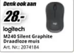 MediaMarkt logitech M240 Silent Graphite Draadloze muis aanbieding