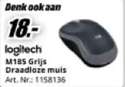 MediaMarkt logitech M185 Grijs Draadloze muis aanbieding