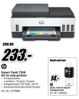 MediaMarkt hp Smart Tank 7308 All-in-one printer aanbieding