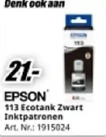 MediaMarkt Epson 113 Ecotank Zwart Inktpatronen Art. Nr.: 1915024 aanbieding