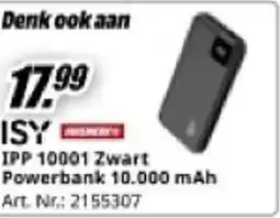 MediaMarkt ISY IPP 10001 Zwart Powerbank 10.000 mAh aanbieding