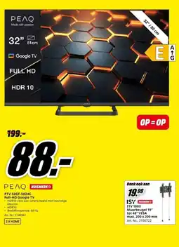 MediaMarkt PEAQ PTV 32GF-5024C Full-HD Google TV aanbieding