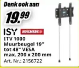 MediaMarkt ISY ITV 1000 Muurbeugel 19" tot 48" VESA max. 200 x 200 mm aanbieding