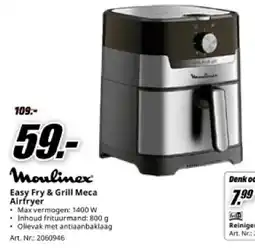 MediaMarkt Moulinex Easy Fry & Grill Meca Airfryer aanbieding