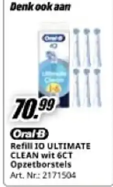 MediaMarkt Oral-B Refill 10 ULTIMATE CLEAN wit 6CT Opzetborstels aanbieding