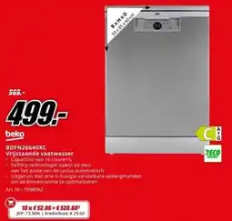 MediaMarkt Beko BDFN26640XC Vrijstaande vaatwasser aanbieding