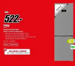 MediaMarkt Beko BSRCNE366HXB1 Koel-vriescombinatie aanbieding