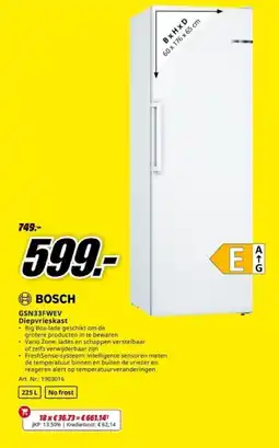 MediaMarkt Bosch GSN33FWEV Diepvrieskast aanbieding