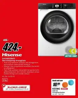 MediaMarkt Hisense DH35802BW3 Warmtepomp droogkast aanbieding