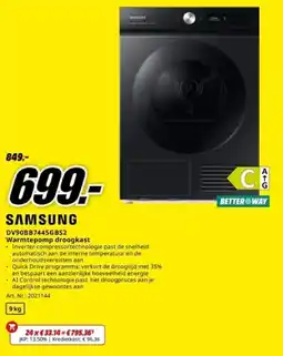 MediaMarkt Samsung DV90BB7445GBS2 Warmtepomp droogkast aanbieding